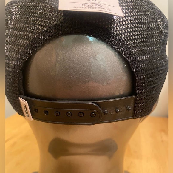 Vans Hat Cap Snap Back Black Pink Trucker Skateboard Skater Mesh Back Mens - Picture 4 of 13